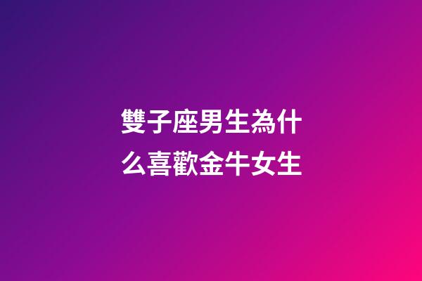 雙子座男生為什么喜歡金牛女生-第1張-星座運勢-玄機派