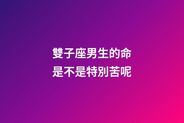 雙子座男生的命是不是特別苦呢-第1張-星座運勢-玄機派