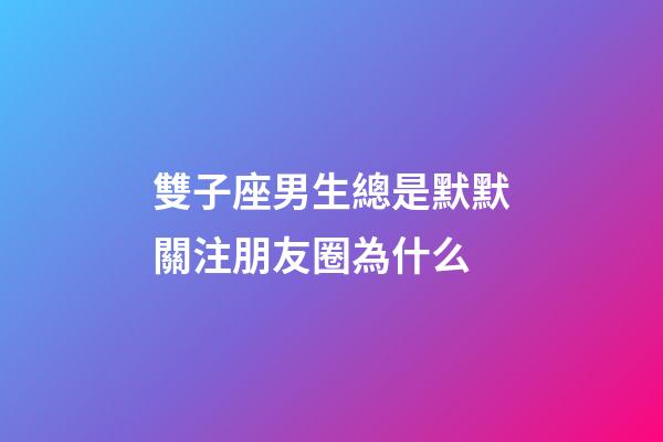 雙子座男生總是默默關注朋友圈為什么-第1張-星座運勢-玄機派