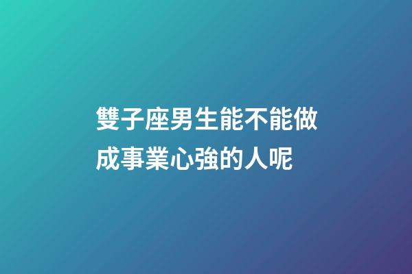雙子座男生能不能做成事業心強的人呢-第1張-星座運勢-玄機派