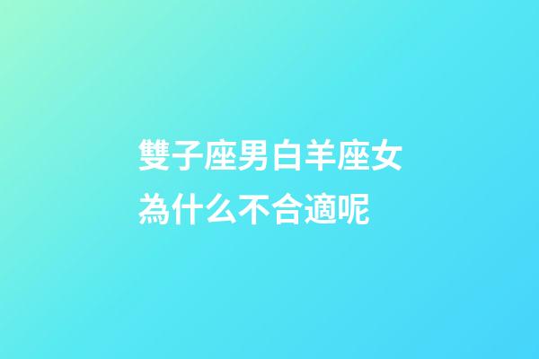 雙子座男白羊座女為什么不合適呢-第1張-星座運勢-玄機派