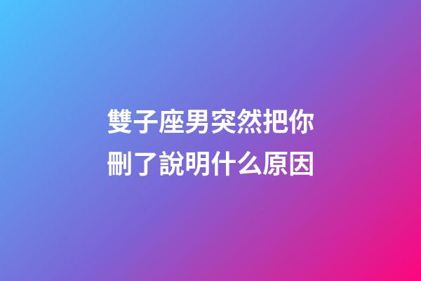 雙子座男突然把你刪了說明什么原因-第1張-星座運勢-玄機派