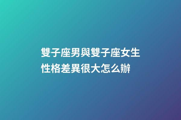 雙子座男與雙子座女生性格差異很大怎么辦-第1張-星座運勢-玄機派