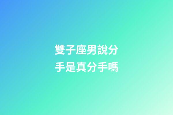 雙子座男說分手是真分手嗎-第1張-星座運勢-玄機派