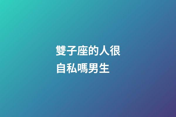 雙子座的人很自私嗎男生-第1張-星座運勢-玄機派
