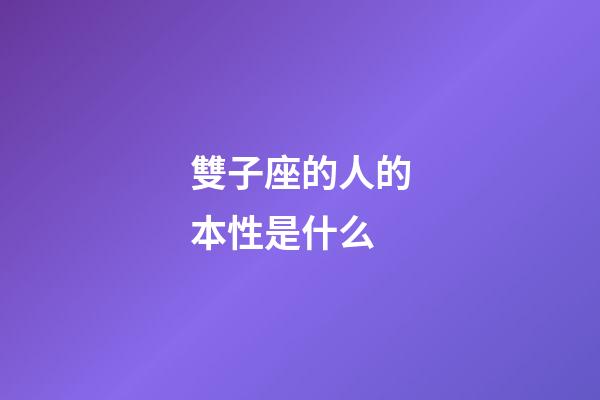 雙子座的人的本性是什么-第1張-星座運勢-玄機派