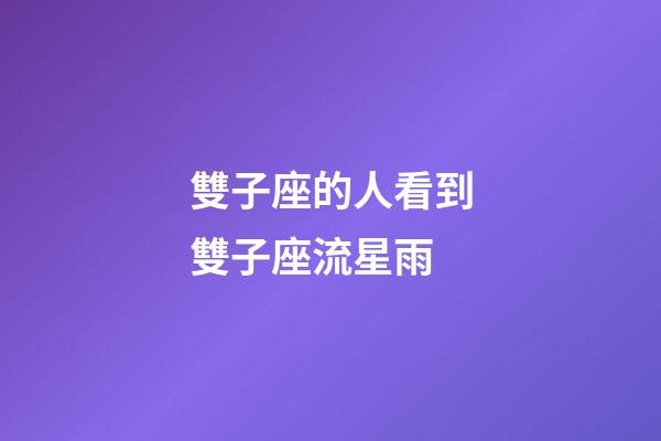雙子座的人看到雙子座流星雨-第1張-星座運勢-玄機派