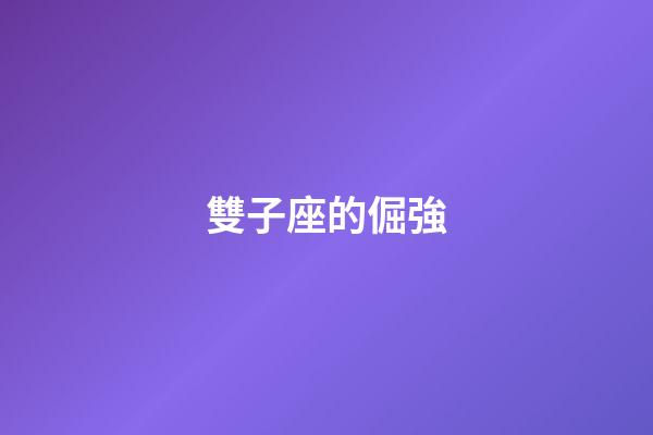 雙子座的倔強-第1張-星座運勢-玄機派