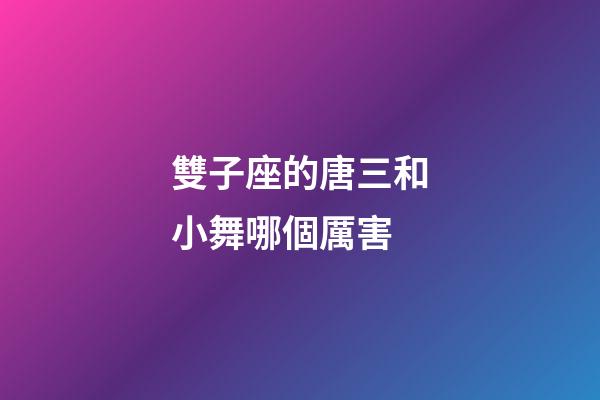 雙子座的唐三和小舞哪個厲害-第1張-星座運勢-玄機派