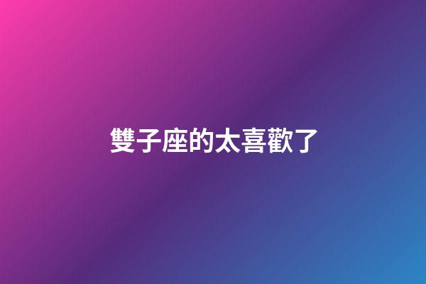雙子座的太喜歡了-第1張-星座運勢-玄機派