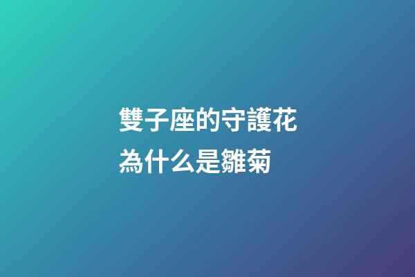 雙子座的守護花為什么是雛菊-第1張-星座運勢-玄機派