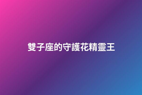 雙子座的守護花精靈王-第1張-星座運勢-玄機派