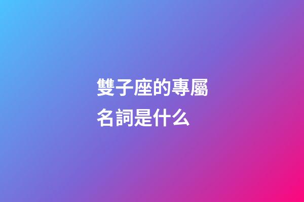 雙子座的專屬名詞是什么-第1張-星座運(yùn)勢-玄機(jī)派