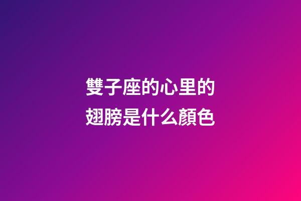 雙子座的心里的翅膀是什么顏色