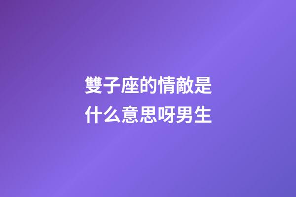 雙子座的情敵是什么意思呀男生-第1張-星座運勢-玄機派