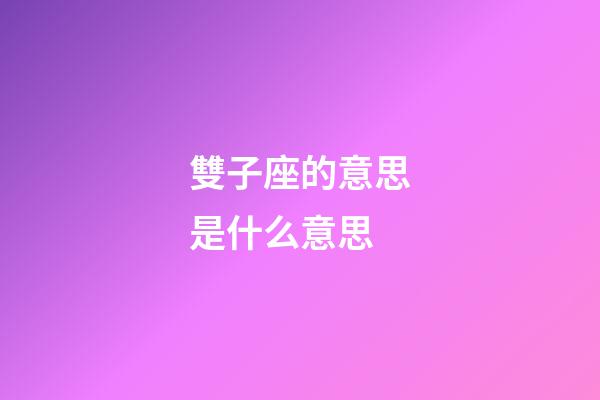 雙子座的意思是什么意思-第1張-星座運勢-玄機派