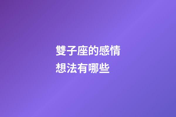 雙子座的感情想法有哪些-第1張-星座運(yùn)勢(shì)-玄機(jī)派