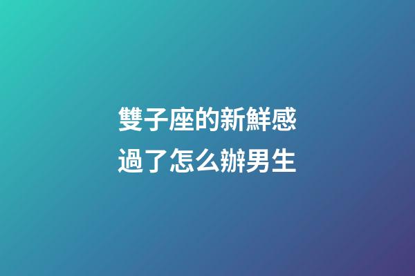 雙子座的新鮮感過了怎么辦男生-第1張-星座運勢-玄機派