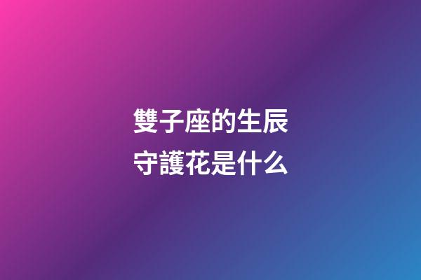 雙子座的生辰守護花是什么