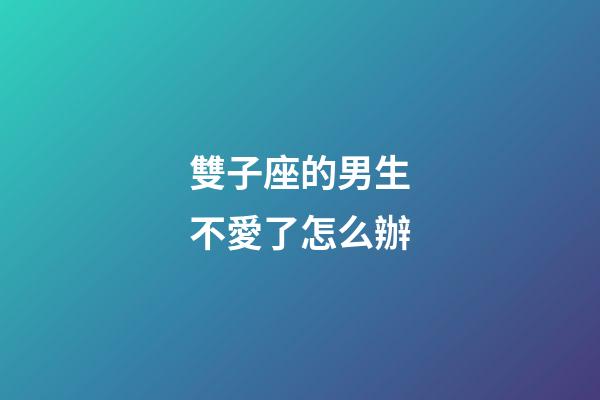 雙子座的男生不愛了怎么辦-第1張-星座運勢-玄機派
