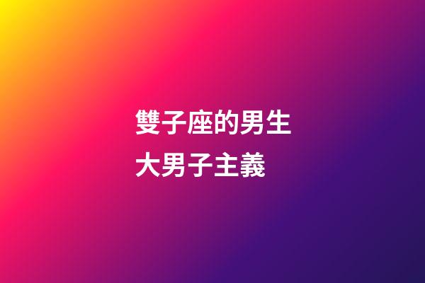 雙子座的男生大男子主義-第1張-星座運勢-玄機派