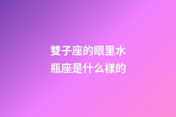 雙子座的眼里水瓶座是什么樣的-第1張-星座運(yùn)勢(shì)-玄機(jī)派