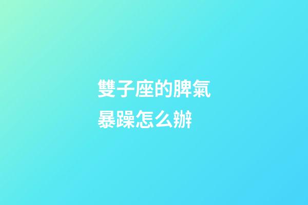 雙子座的脾氣暴躁怎么辦-第1張-星座運(yùn)勢(shì)-玄機(jī)派