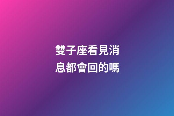 雙子座看見消息都會回的嗎-第1張-星座運(yùn)勢-玄機(jī)派