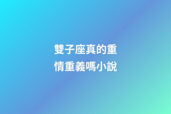 雙子座真的重情重義嗎小說-第1張-星座運勢-玄機派