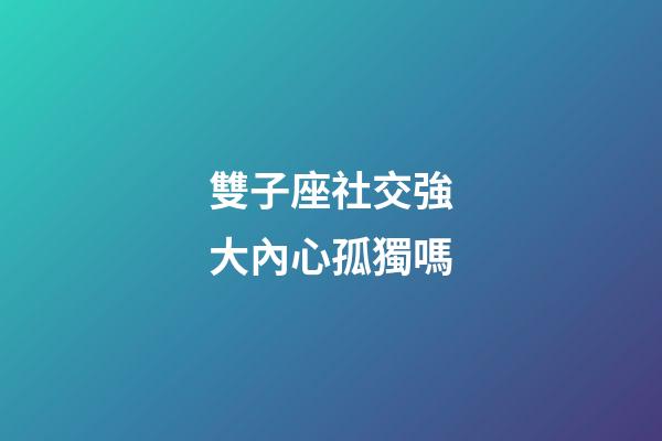 雙子座社交強大內心孤獨嗎-第1張-星座運勢-玄機派
