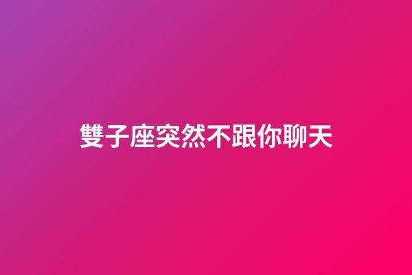 雙子座突然不跟你聊天-第1張-星座運勢-玄機派