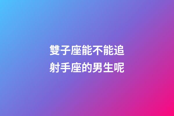 雙子座能不能追射手座的男生呢-第1張-星座運勢-玄機派