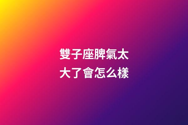 雙子座脾氣太大了會怎么樣-第1張-星座運勢-玄機派