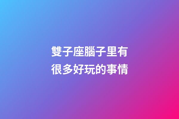 雙子座腦子里有很多好玩的事情