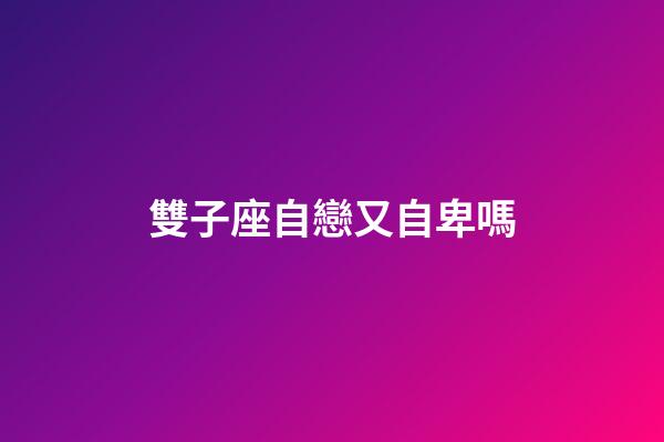 雙子座自戀又自卑嗎-第1張-星座運勢-玄機派