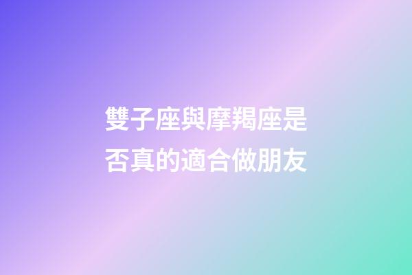雙子座與摩羯座是否真的適合做朋友-第1張-星座運勢-玄機派