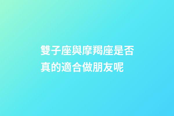 雙子座與摩羯座是否真的適合做朋友呢-第1張-星座運(yùn)勢(shì)-玄機(jī)派