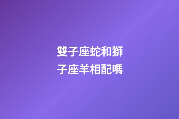 雙子座蛇和獅子座羊相配嗎-第1張-星座運勢-玄機派