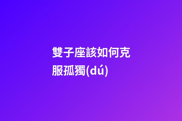 雙子座該如何克服孤獨(dú)-第1張-星座運(yùn)勢(shì)-玄機(jī)派