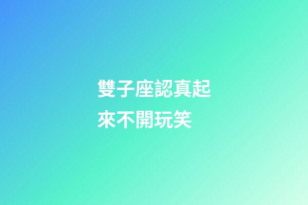 雙子座認真起來不開玩笑-第1張-星座運勢-玄機派