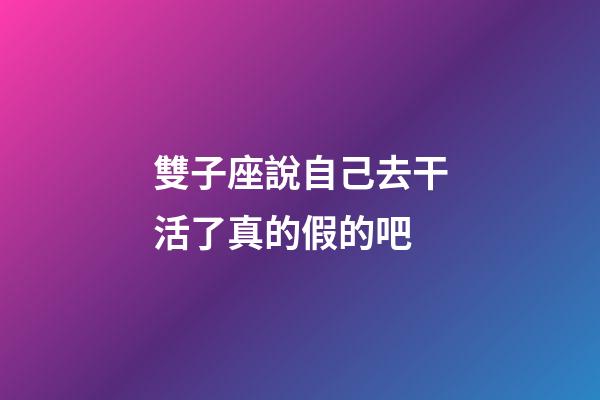 雙子座說自己去干活了真的假的吧-第1張-星座運勢-玄機派