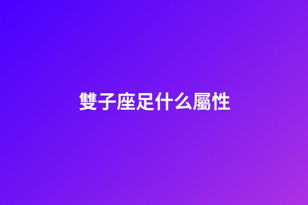雙子座足什么屬性-第1張-星座運勢-玄機派
