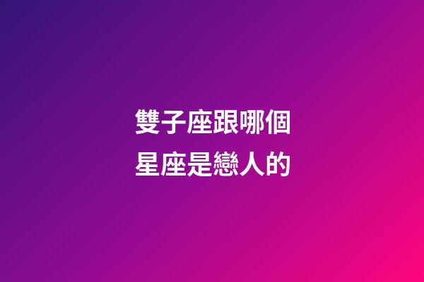 雙子座跟哪個星座是戀人的-第1張-星座運勢-玄機派