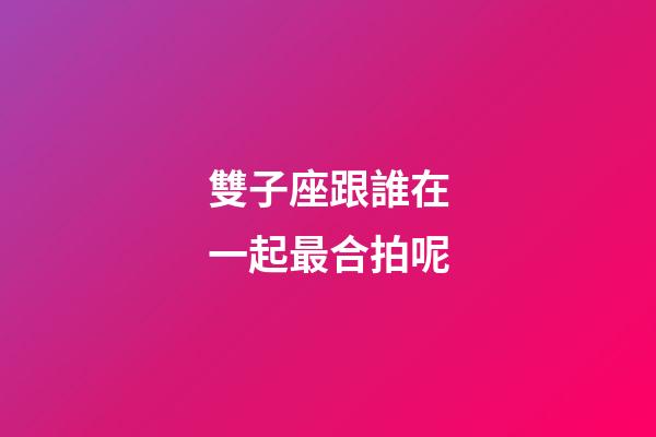 雙子座跟誰在一起最合拍呢-第1張-星座運勢-玄機派