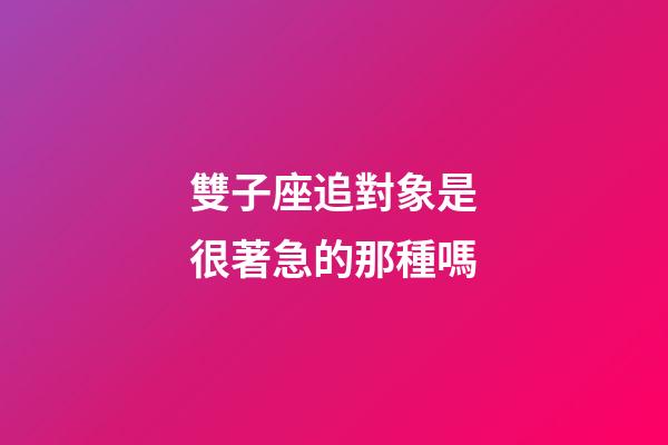 雙子座追對象是很著急的那種嗎-第1張-星座運勢-玄機派