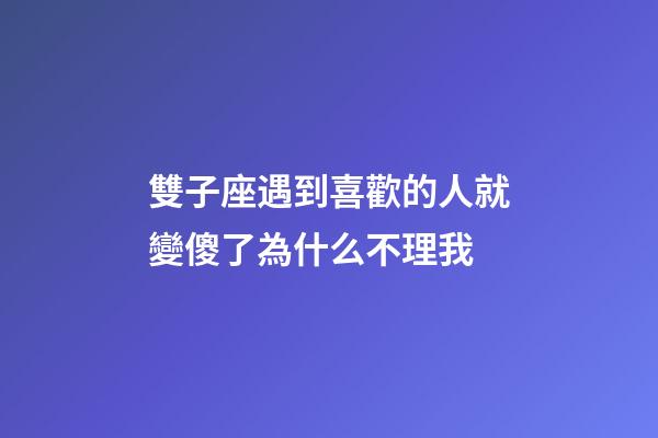 雙子座遇到喜歡的人就變傻了為什么不理我-第1張-星座運(yùn)勢(shì)-玄機(jī)派