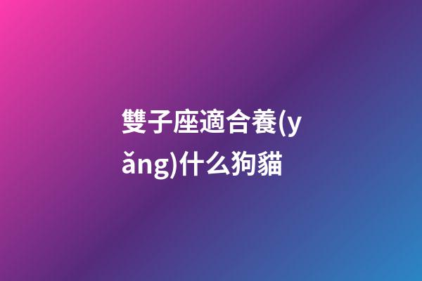雙子座適合養(yǎng)什么狗貓-第1張-星座運(yùn)勢(shì)-玄機(jī)派