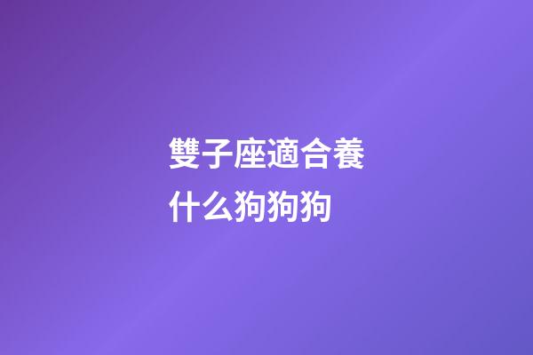 雙子座適合養什么狗狗狗-第1張-星座運勢-玄機派