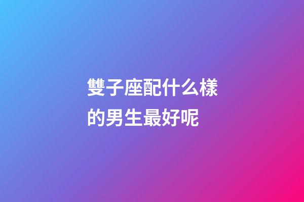 雙子座配什么樣的男生最好呢-第1張-星座運勢-玄機派
