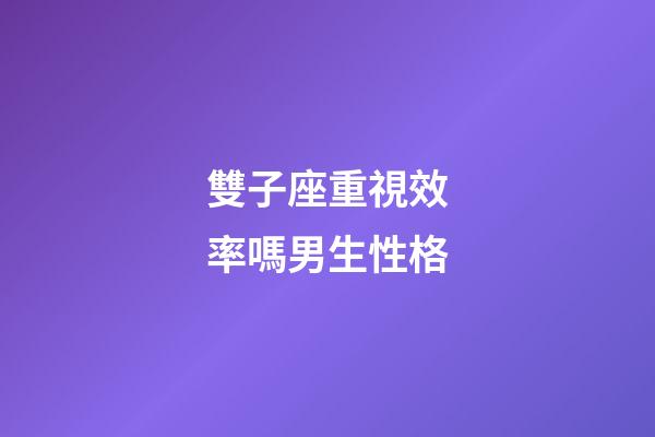 雙子座重視效率嗎男生性格-第1張-星座運勢-玄機派